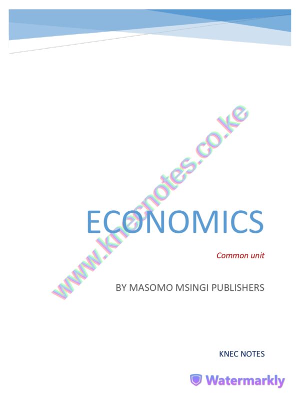 ECONOMICS NOTES
