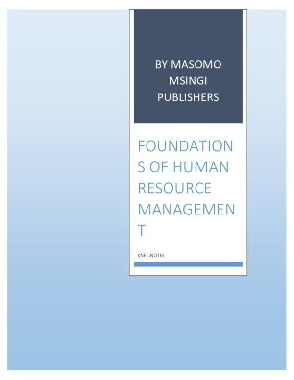 FOUNDATIONS OF HUMAN RESORCE MANGEMENT NOTES