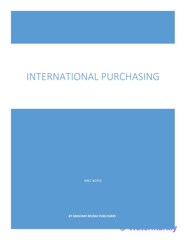 INTERNATIONAL PURCHASING NOTES