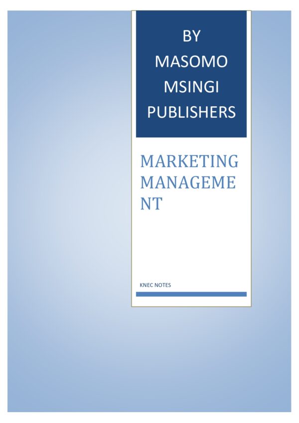 MARKETING MANAGEMENT NOTES