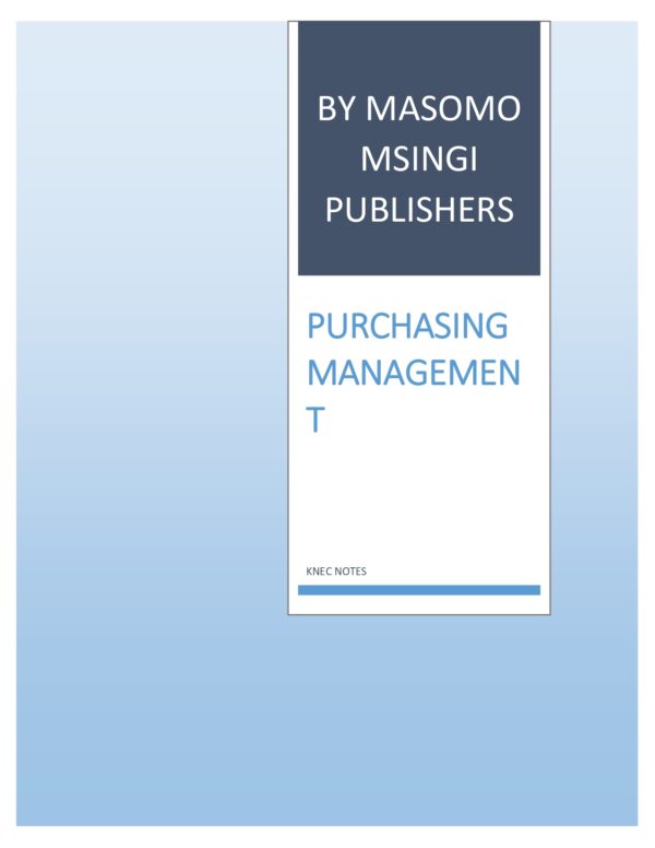 PURCHASING MANAGEMENT NOTES