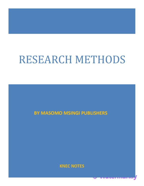 RESEARCH METHODS NOTES