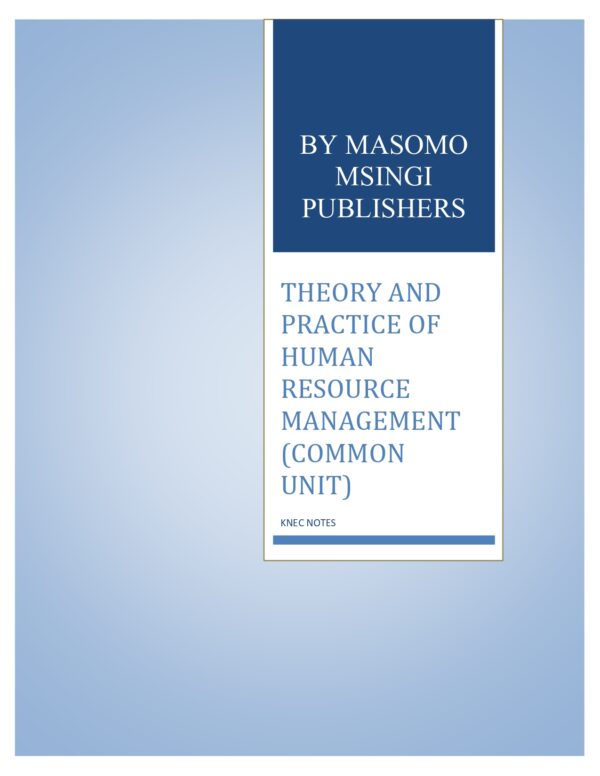 THEORY AND PRACTISE OF HUMAN RESOURCE MANAGEMENT