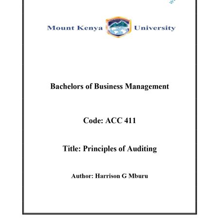 PRINCIPLES OF AUDITING NOTES (MKU)