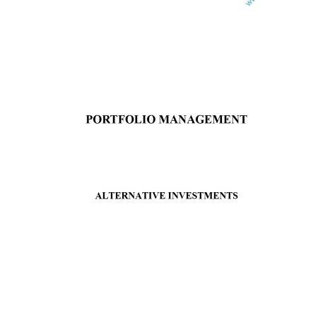 Alternative investments Notes (Moi Uni)