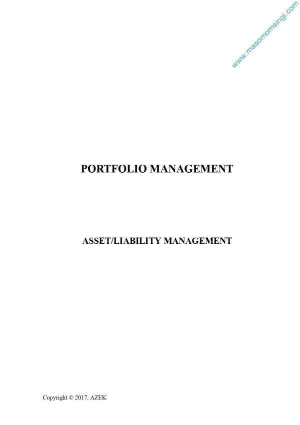 Asset Liability Management Notes (Moi Uni)