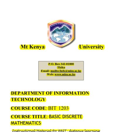 BASIC DESCRETE MATHEMATICS NOTES (MKU)