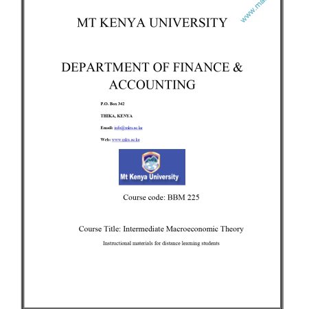 )INTERMEDIATE MICROECONOMICS NOTES (MKU)
