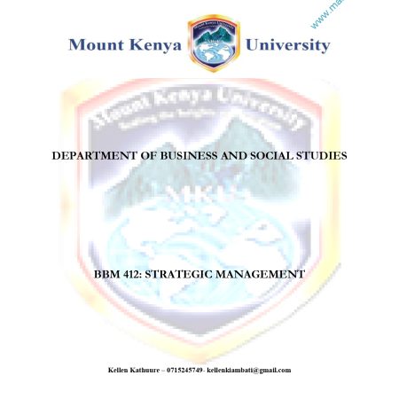 STRATEGIC MANAGEMENT NOTES (MKU)