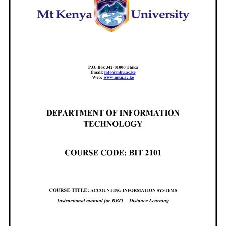 ACCOUNTING INFORMATION SYSTEMS NOTES (MKU)
