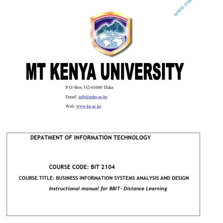 BUSINESS INFORMATION SYSTEMS ANALYSIS AND DESIGN NOTES (PDF)