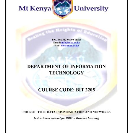 DATA COMMUNICATIONS AND NETWORK NOTES (MKU)