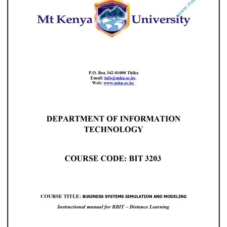 BUSINESS SYSTEMS SIMULATION AND MODELLING NOTES (MKU)