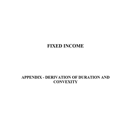 Derivation of Duration and Convexity Notes (Moi Uni)