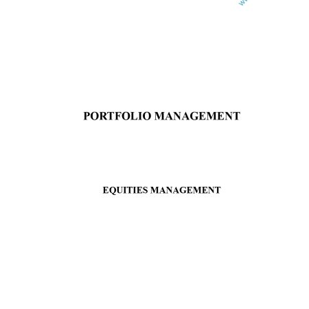 Equities Management Notes (Moi Uni)