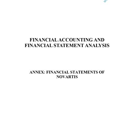 Financial Statement of Novartis Notes (Moi Uni)