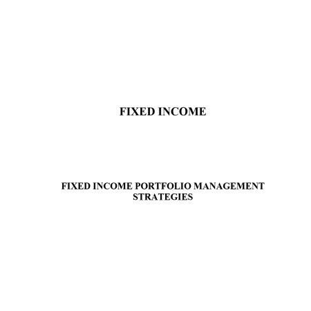Fixed income Portfolio management Strategies Notes (Moi Uni)