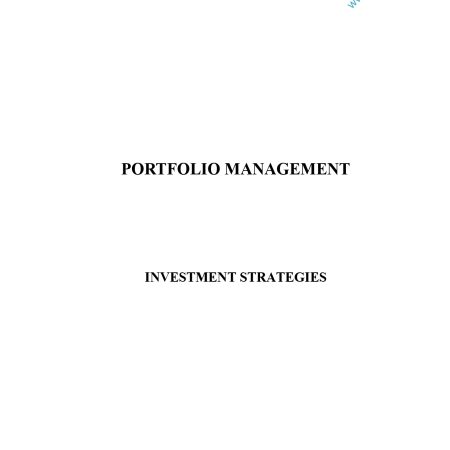 Investment Strategies Notes (Moi Uni)