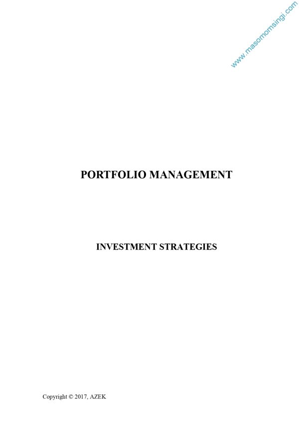 Investment Strategies Notes (Moi Uni)
