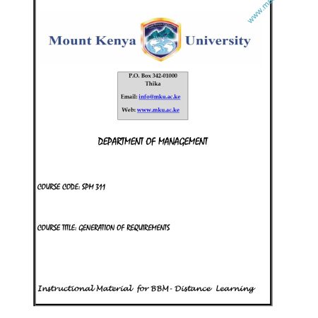 GENERATIONS OF REQUIREMENTS NOTES (MKU)